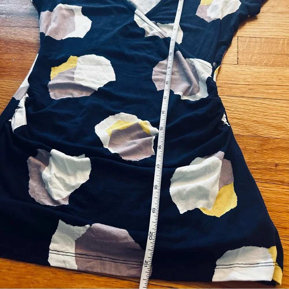 Sz 2p Boden Womens Short Sleeve Wrap Top, Floral Navy Blue - Picture 4 of 5